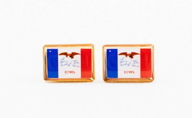 Iowa State Flag Manschettenknöpfe, Reversnadeln, Krawattenstangen, Ohrringe, Schmuck Und Accessoires von LoudCufflinks