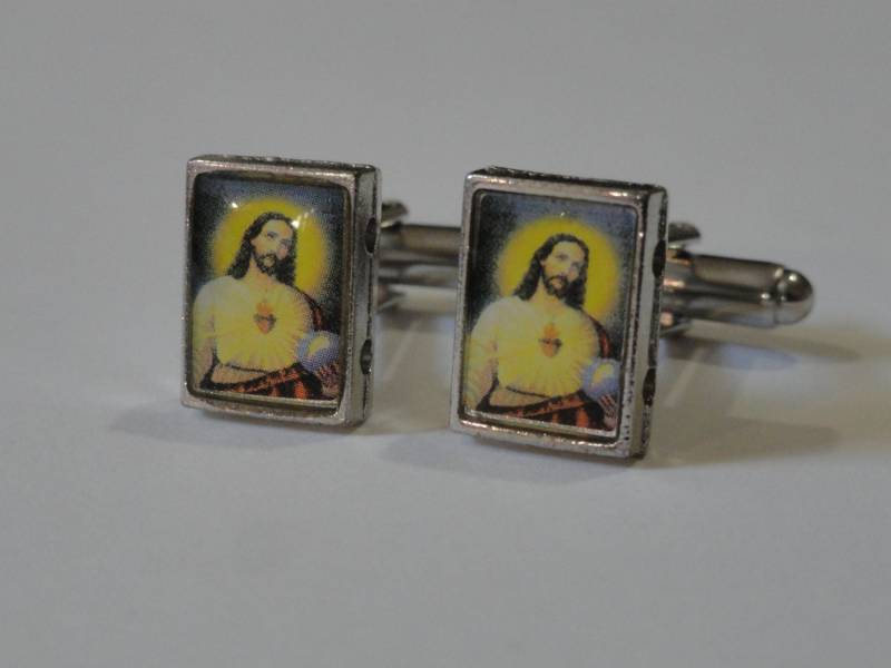 Jesus Christus Manschettenknöpfe "Jesus Hält Die Welt" von LoudCufflinks