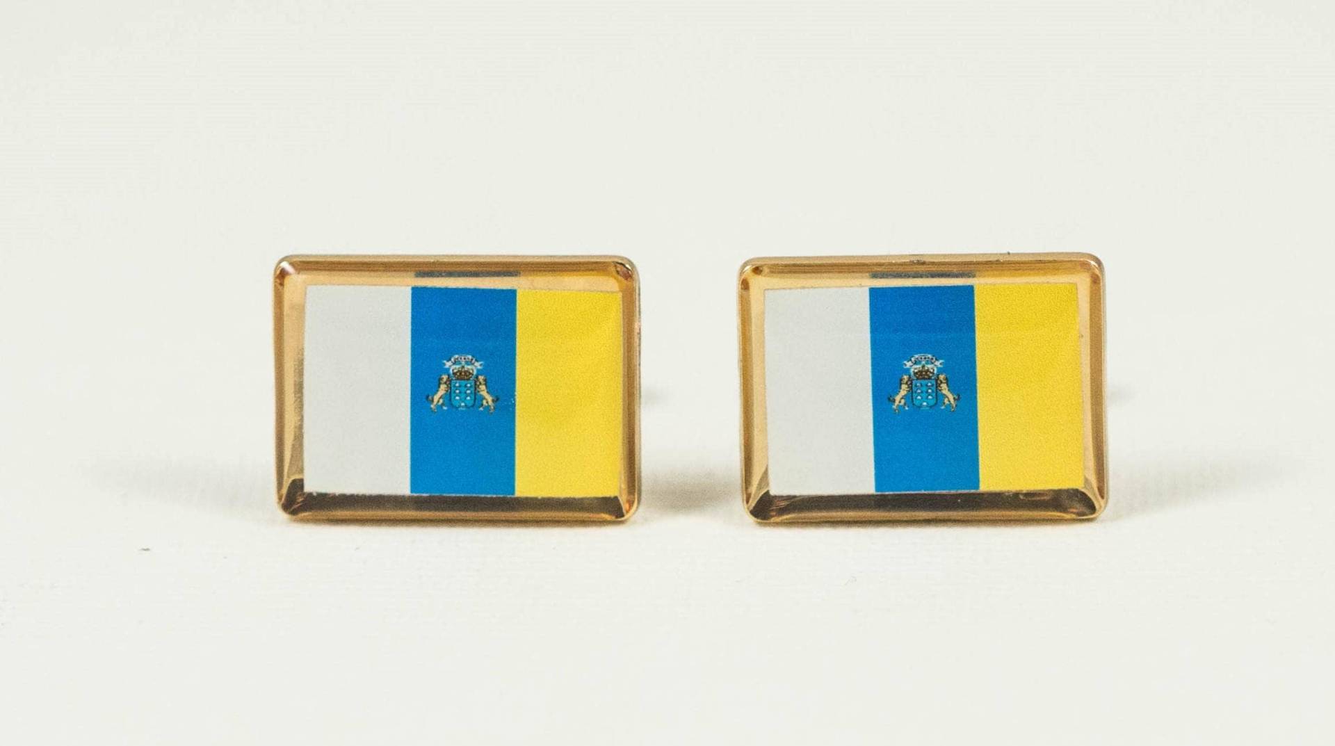 Kanaren Flagge Manschettenknöpfe, Reversnadeln, Krawattenstangen, Ohrringe, Schmuck Und Accessoires von LoudCufflinks