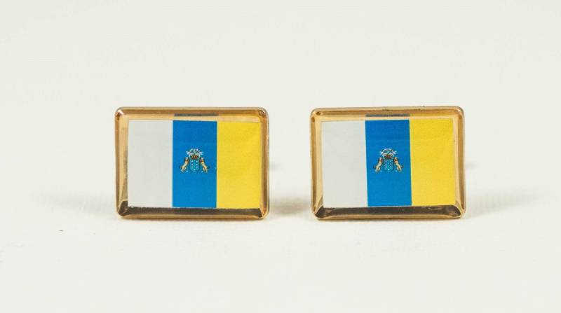 Kanaren Flagge Manschettenknöpfe, Reversnadeln, Krawattenstangen, Ohrringe, Schmuck Und Accessoires von LoudCufflinks