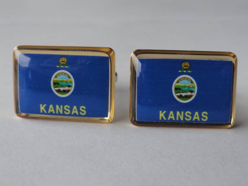 Kansas State Flag Manschettenknöpfe, Reversnadeln, Krawattenstangen, Ohrringe, Schmuck Und Accessoires von LoudCufflinks