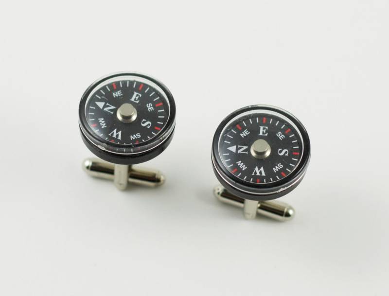 Kompass Manschettenknöpfe, Reversstifte, Krawattenstangen, Ohrringe, Schmuck Und Zubehör Magnetisch Aktivierte Manschettenknöpfe von LoudCufflinks