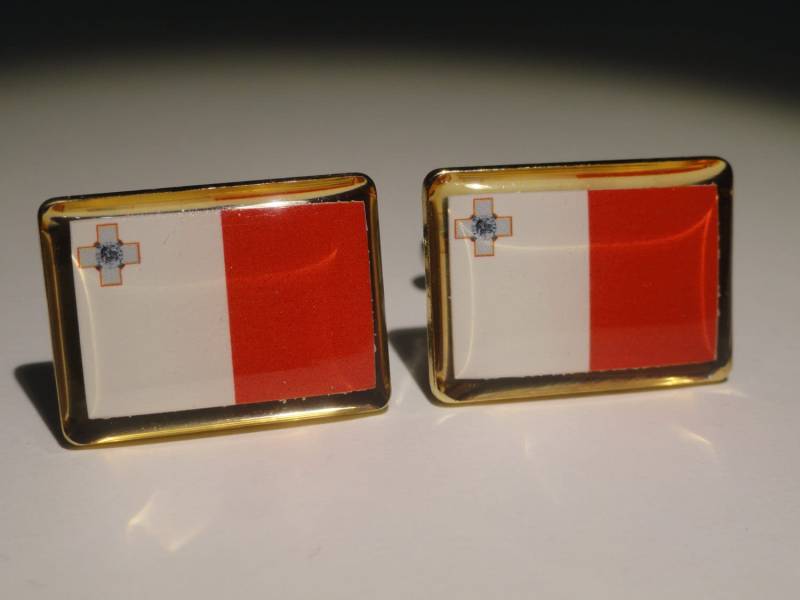 Malteser Flagge Manschettenknöpfe, Reversnadeln, Krawattenstangen, Ohrringe, Schmuck Und Accessoires von LoudCufflinks