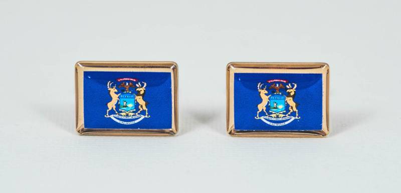 Michigan State Flag Manschettenknöpfe, Reversnadeln, Krawattenstangen, Ohrringe, Schmuck Und Accessoires von LoudCufflinks