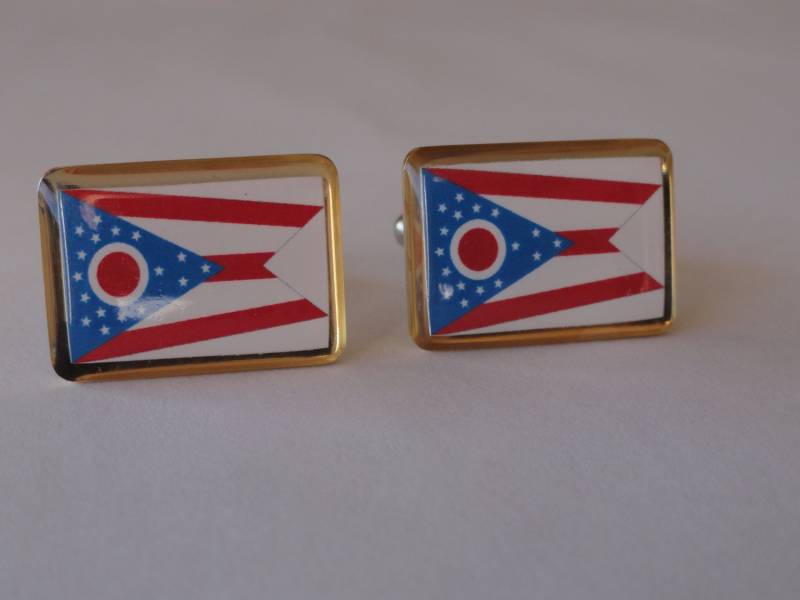 Ohio State Flag Manschettenknöpfe, Reversnadeln, Krawattenstangen, Ohrringe, Schmuck Und Accessoires von LoudCufflinks