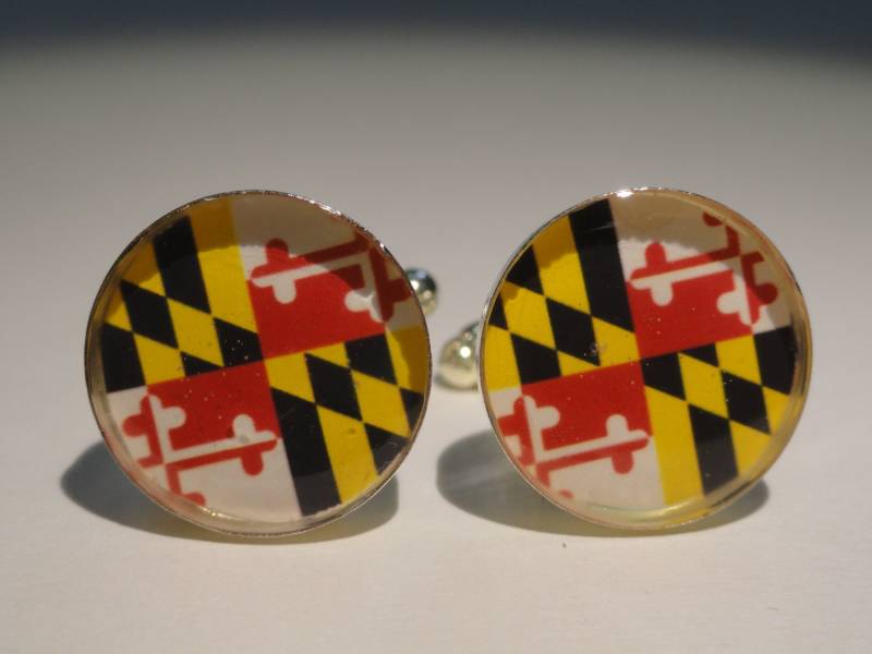 Runde Maryland State Flag Manschettenknöpfe, Reversnadeln, Krawattenstangen, Ohrringe, Schmuck Und Zubehör von LoudCufflinks