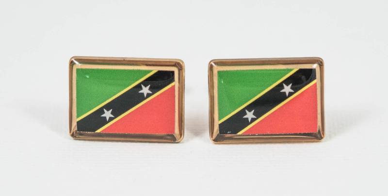 Saint Kitts Und Nevis Flag Manschettenknöpfe St. Nevis, Reversnadeln, Krawattenstangen, Ohrringe, Schmuck Accessoires von LoudCufflinks
