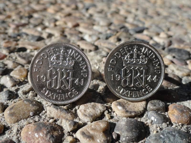 Sixpence British Coin Manschettenknöpfe, Anstecknadeln, Krawattenhalter, Ohrringe, Schmuck Und Accessoires von LoudCufflinks