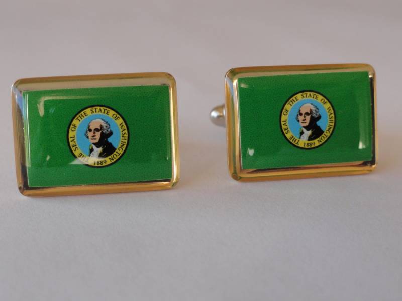 Washington State Flag Manschettenknöpfe, Reversnadeln, Krawattenstangen, Ohrringe, Schmuck Und Accessoires von LoudCufflinks