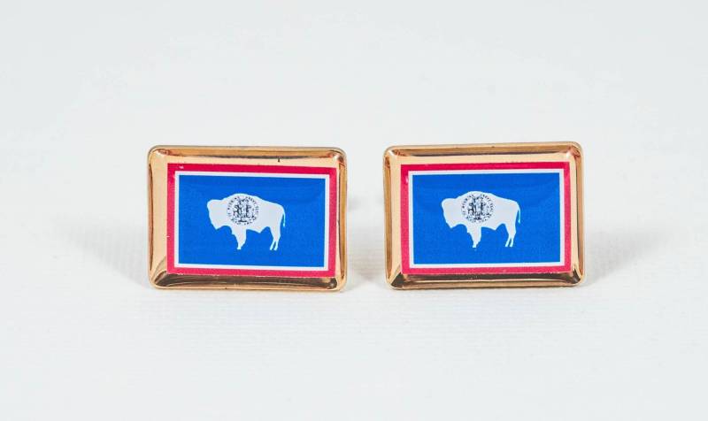 Wyoming State Flag Manschettenknöpfe, Reversnadeln, Krawattenstangen, Ohrringe, Schmuck Und Accessoires von LoudCufflinks