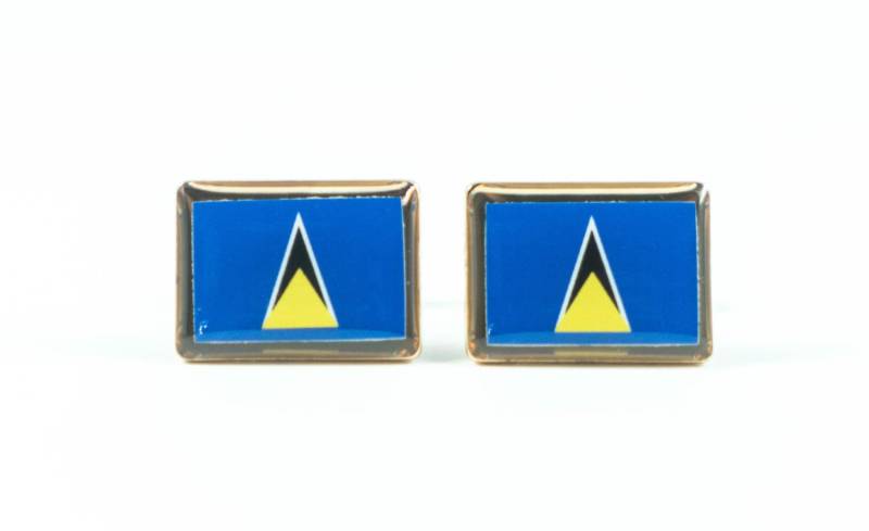 st. Lucia Flagge Manschettenknöpfe, Reversnadeln, Krawattenstangen, Ohrringe, Schmuck Und Accessoires von LoudCufflinks