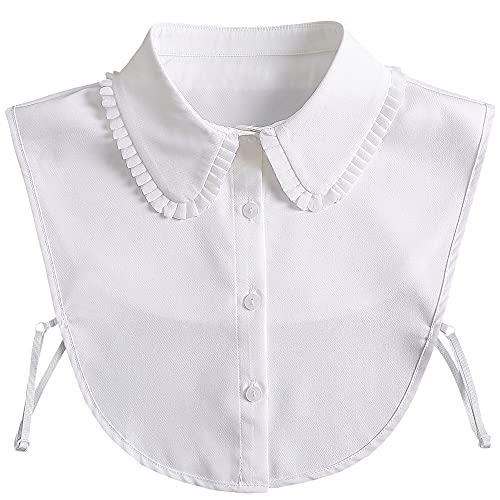 LoudSung Abnehmbare halbe Hemdbluse Falscher Kragen Faltdesign für Frauen Mädchen LoudSung Abnehmbare halbe Hemdbluse Falscher Kragen Faltdesign für Frauen Mädchen von LoudSung