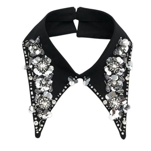 LoudSung Abnehmbarer Halsschmuck von einfacher falscher Kragen Retro-Falschkragen farbenfrohes Stickdesign für Frauen und Mädchen von LoudSung