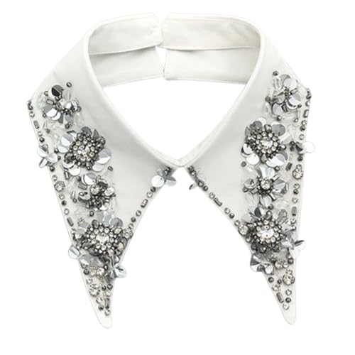 LoudSung Abnehmbarer Halsschmuck von einfacher falscher Kragen Retro-Falschkragen farbenfrohes Stickdesign für Frauen und Mädchen von LoudSung