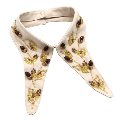 LoudSung Abnehmbarer Halsschmuck von einfacher falscher Kragen Retro-Falschkragen farbenfrohes Stickdesign für Frauen und Mädchen von LoudSung