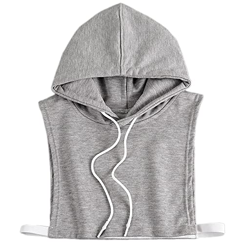 LoudSung Abnehmbarer Kapuzen Fake Kragen Pullover Halbes Hemd Bluse Winter Hoodie Baumwolle Falscher Kragen Elegant für Frauen Mädchen von LoudSung