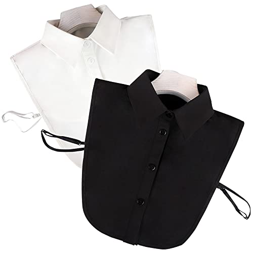 LoudSung Fake Collar Abnehmbare Halbhemdbluse Falsche Kragen-Sets Elegantes reines Farbdesign für Damen Mädchen 2 STÜCKE von LoudSung