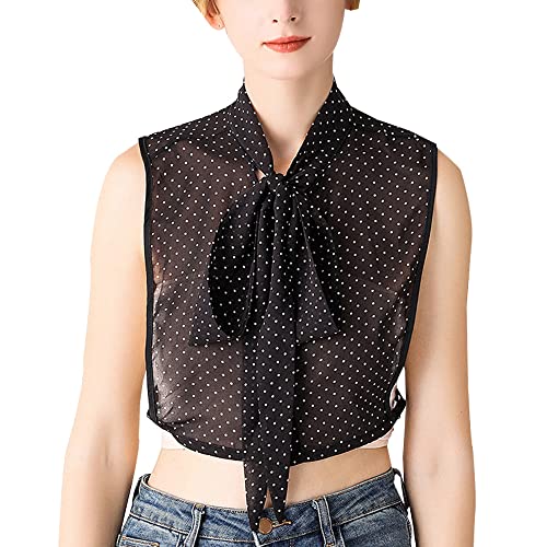LoudSung Fake Collar Abnehmbare Halbhemdbluse Falscher Kragen Elegant Polka Dots Bow Knot für Frauen Mädchen von LoudSung