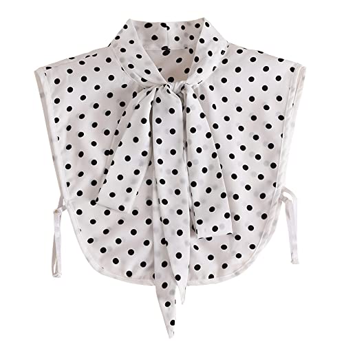 LoudSung Fake Collar Abnehmbare Halbhemdbluse Falscher Kragen Elegant Polka Dots Bow Knot für Frauen Mädchen von LoudSung