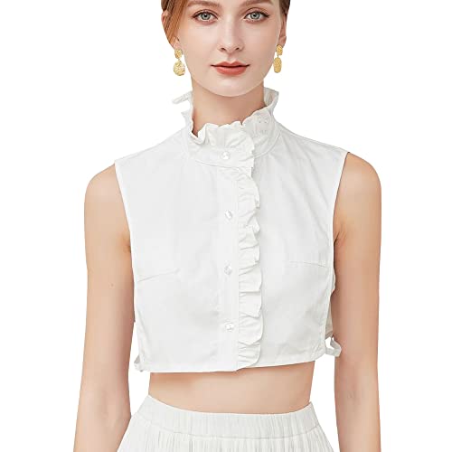 LoudSung Fake Collar Abnehmbare Halbhemdbluse Falscher Kragen Elegantes Design für Bürodamen von LoudSung