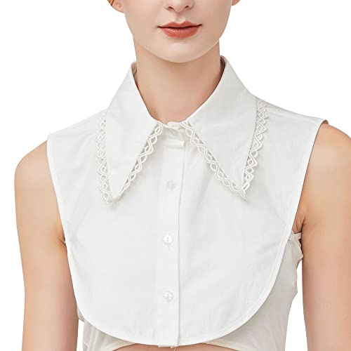 LoudSung Fake Collar Abnehmbare Halbhemdbluse Falscher Kragen Elegantes Design für Bürodamen von LoudSung