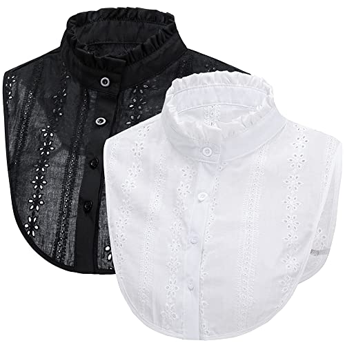 LoudSung Fake Collar Abnehmbare halbe Hemdbluse Falscher Kragen Blumenspitze Elegant für Frauen Mädchen von LoudSung