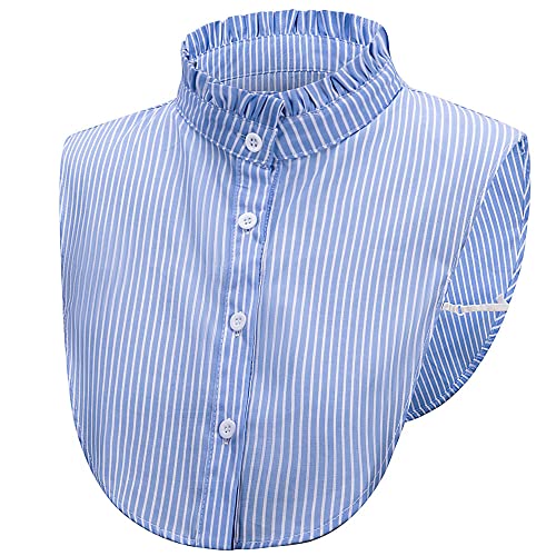 LoudSung Fake Collar Abnehmbare halbe Hemdbluse Falscher Kragen Gestreiftes Elegantes Design für Frauen Mädchen LoudSung Fake Collar Abnehmbare halbe Hemdbluse Falscher Kragen Gestreiftes Elegantes Design für Frauen Mädchen von LoudSung