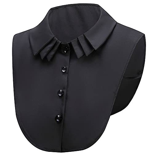 LoudSung Fake Collar Abnehmbare halbe Hemdbluse Falscher Kragen Mehrlagiges Plissee-Kragen Top Elegant für Damen Mädchen von LoudSung