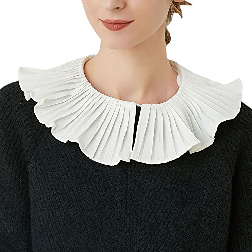 LoudSung Fake Collar Abnehmbare halbe Hemdbluse Puppenkragen Rüschen Elegantes Design für Frauen von LoudSung