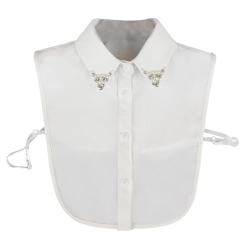 LoudSung Fake HALLAR AUSFAHRE HALFHEISE Hemdbluse falsche Kragen elegant Diamant Reine Farbe für Frauen Mädchen von LoudSung