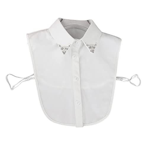 LoudSung Fake Hallar Abnehmbares halbe Hemdbluse Falsch Kragen Elegante Diamanteinsatz Designs für Frauen Mädchen von LoudSung