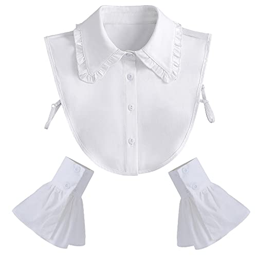 LoudSung Fake Hallar Abnehmbares halbe Hemdbluse falsche Ärmeln Handgelenk Manschetten Set elegantes Design für Frauen Mädchen von LoudSung
