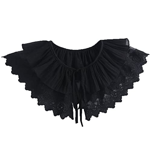 LoudSung Fake Kragen Schal abnehmbare Bluse falscher Kragen Cape Halbhemden Wickel-Top elegant für Frauen und Mädchen von LoudSung