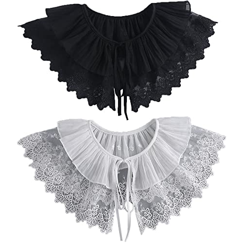 LoudSung Fake Kragen Schal abnehmbare Bluse falscher Kragen Cape Halbhemden Wickel-Top elegant für Frauen und Mädchen von LoudSung