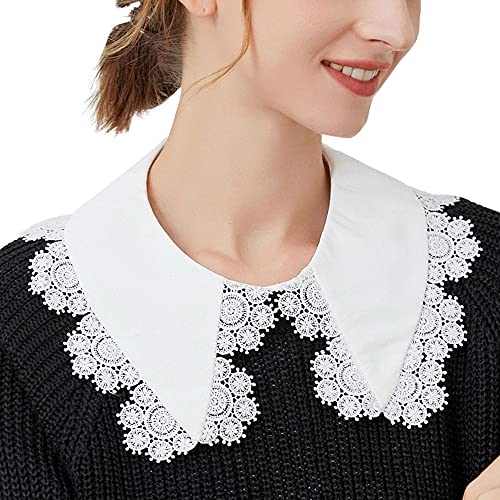 LoudSung Falscher Kragen Abnehmbare Bluse Gefälschter Kragen Halbe Hemden Kragen Klassisches Design Top Elegant für Frauen Mädchen, 16 von LoudSung