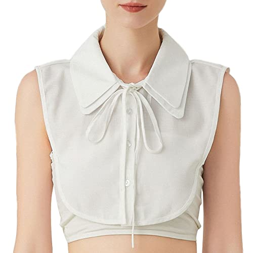 LoudSung Falscher Kragen Abnehmbare halbe Hemdbluse Gefälschte Kragen Doppelschicht Elegant für Frauen Mädchen von LoudSung