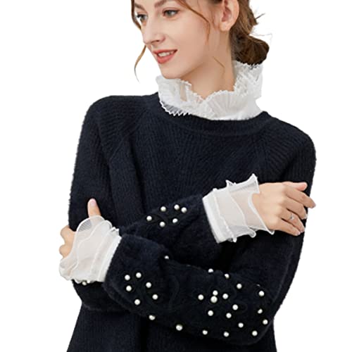 LoudSung False Hallar Abnehmbares halbe Hemdbluse gefälschte Ärmeln Handgelenk Manschetten Set Elegantes Design für Frauen Mädchen von LoudSung