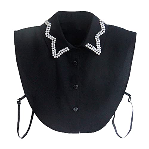 LoudSung False Hallar Abnehmbares halbe Hemdbluse gefälschte Kragen Elegante Stickstimulation Stresssteine Designs für Frauen Mädchen von LoudSung