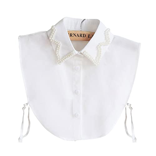 LoudSung False Hallar Abnehmbares halbe Hemdbluse gefälschte Kragen Elegante Stickstimulation Stresssteine Designs für Frauen Mädchen von LoudSung