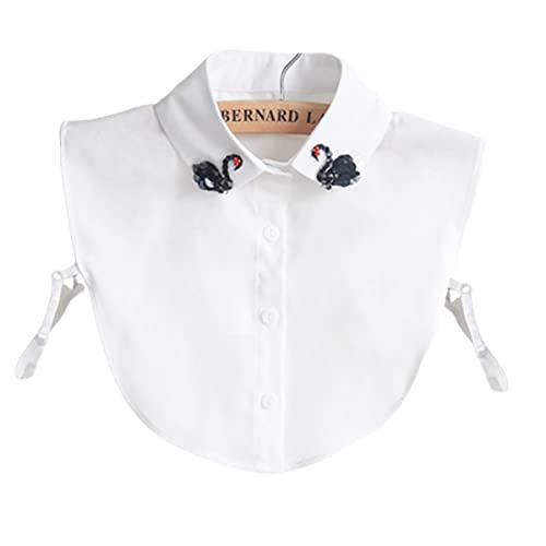 LoudSung False Hallar Abnehmbares halbe Hemdbluse gefälschte Kragen Elegante Stickstimulation Stresssteine Designs für Frauen Mädchen von LoudSung