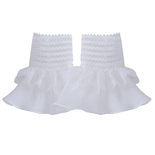 LoudSung False Sleeves Handmanschetten Floral Rüschen Layered Lace Cuff Abnehmbare Fake-Ärmel für Frauen Mädchen von LoudSung