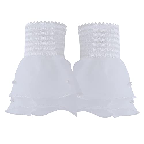 LoudSung False Sleeves Handmanschetten Floral Rüschen Layered Lace Cuff Abnehmbare Fake-Ärmel für Frauen Mädchen von LoudSung