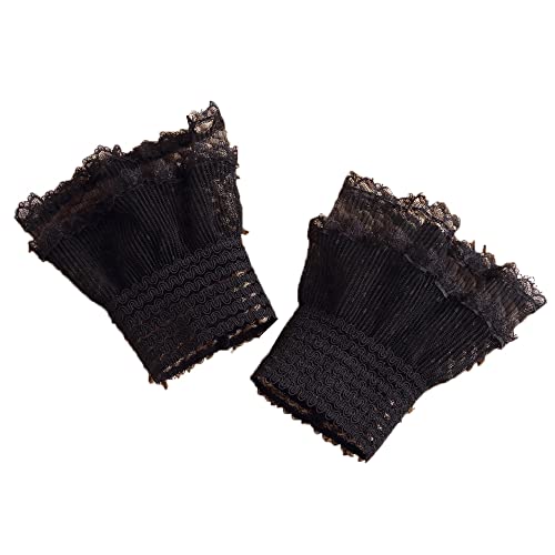 LoudSung False Sleeves Handmanschetten Floral Rüschen Layered Lace Cuff Abnehmbare Fake-Ärmel für Frauen Mädchen von LoudSung
