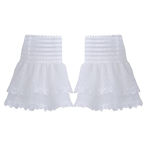 LoudSung False Sleeves Handmanschetten Floral Rüschen Layered Lace Cuff Abnehmbare Fake-Ärmel für Frauen Mädchen von LoudSung