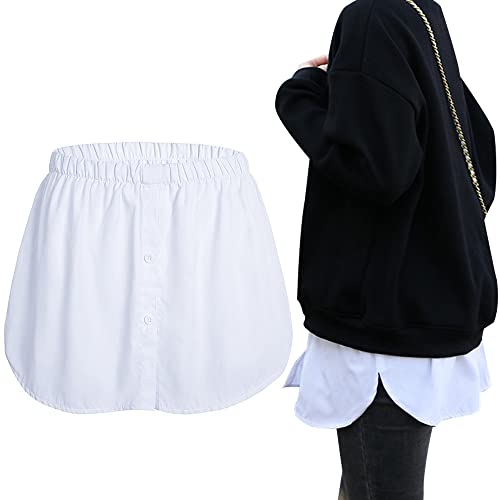 LoudSung Lower Sweep Shirt Extender Halbe Länge Slips Mini Unterrock Verstellbares Reines Unterhemd für Frauen Mädchen von LoudSung