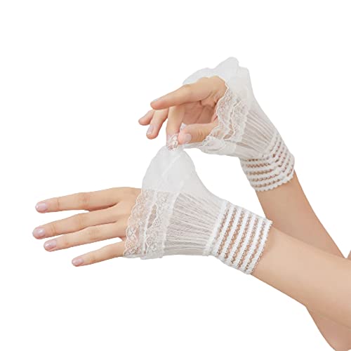 LoudSung MESSKRIST SHANDS Blumen Rüsche falsche Ärmel geschaffene Spitze abtrennbare Manschette gefälschte Ärmeln für Frauen Mädchen von LoudSung