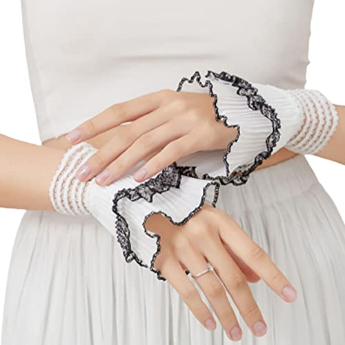 LoudSung MESSKRIST SHANDS Blumen Rüsche falsche Ärmel geschaffene Spitze abtrennbare Manschette gefälschte Ärmeln für Frauen Mädchen von LoudSung