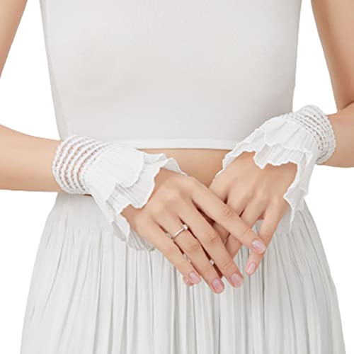 LoudSung MESSKRIST SHANDS Blumen Rüsche falsche Ärmel geschaffene Spitze abtrennbare Manschette gefälschte Ärmeln für Frauen Mädchen von LoudSung