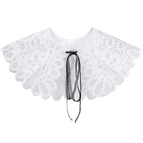 LoudSung Schal Abnehmbares Halbhemd Bluse Cape Falscher Kragen Wrap Elegant für Damen Mädchen von LoudSung