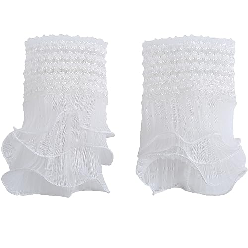 LoudSung falsche Ärmeln Handgelenk Manschetten Rüschen Florale geschichtete Spitze Manschette abnehmbare gefälschte Ärmeln elegant für Frauen Mädchen von LoudSung